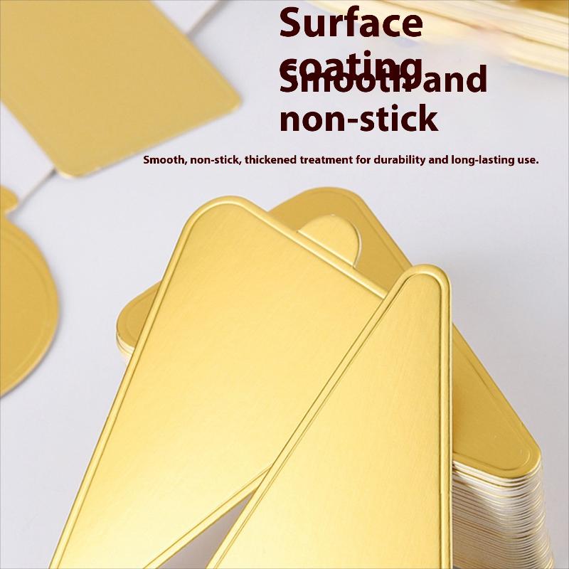 100 Stück/Set Goldene Mousse Matten Boden Schaumstoff Kuchenbodenplatten Pappe Form Dessert Tablett Weihnachts-Kuchen-Dekorationswerkzeuge