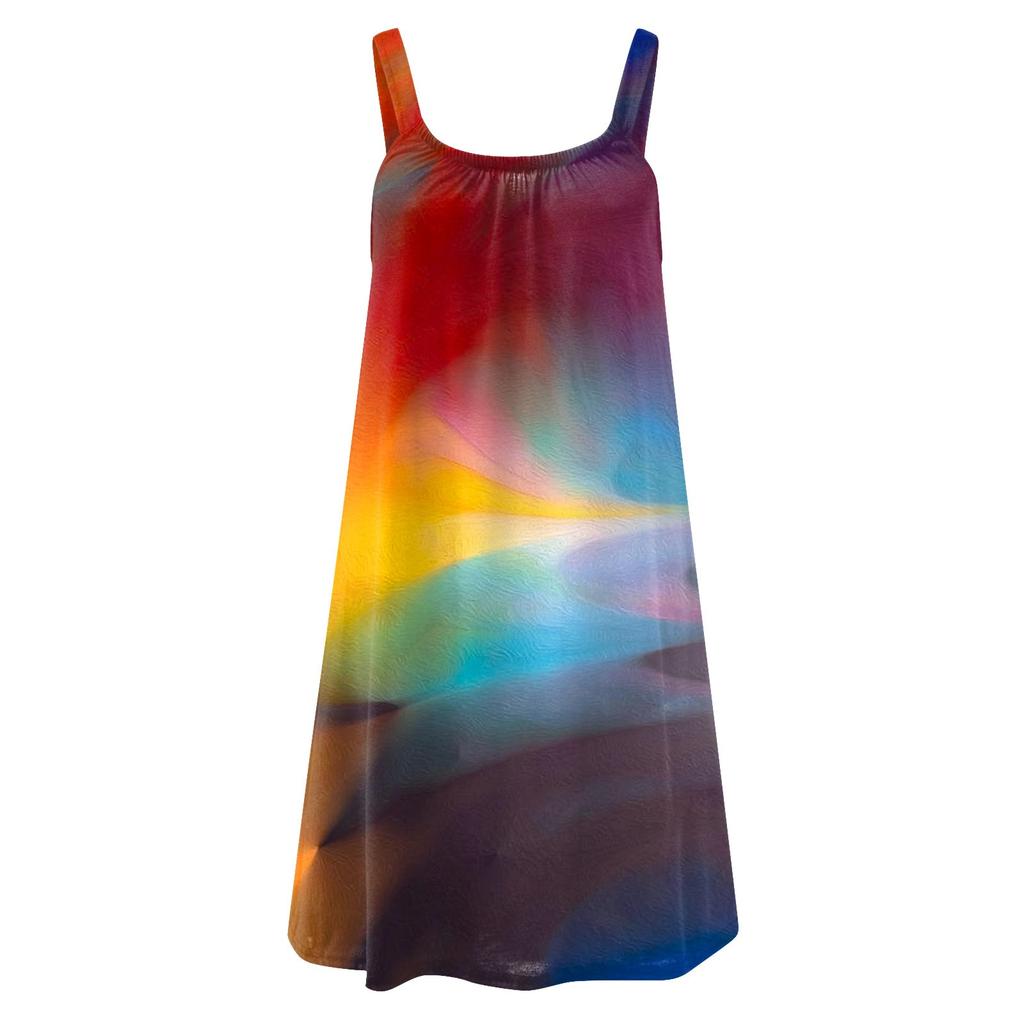 Women's Fashion Strapless Casual Sleeveless Printed Loose Camisole Dress
