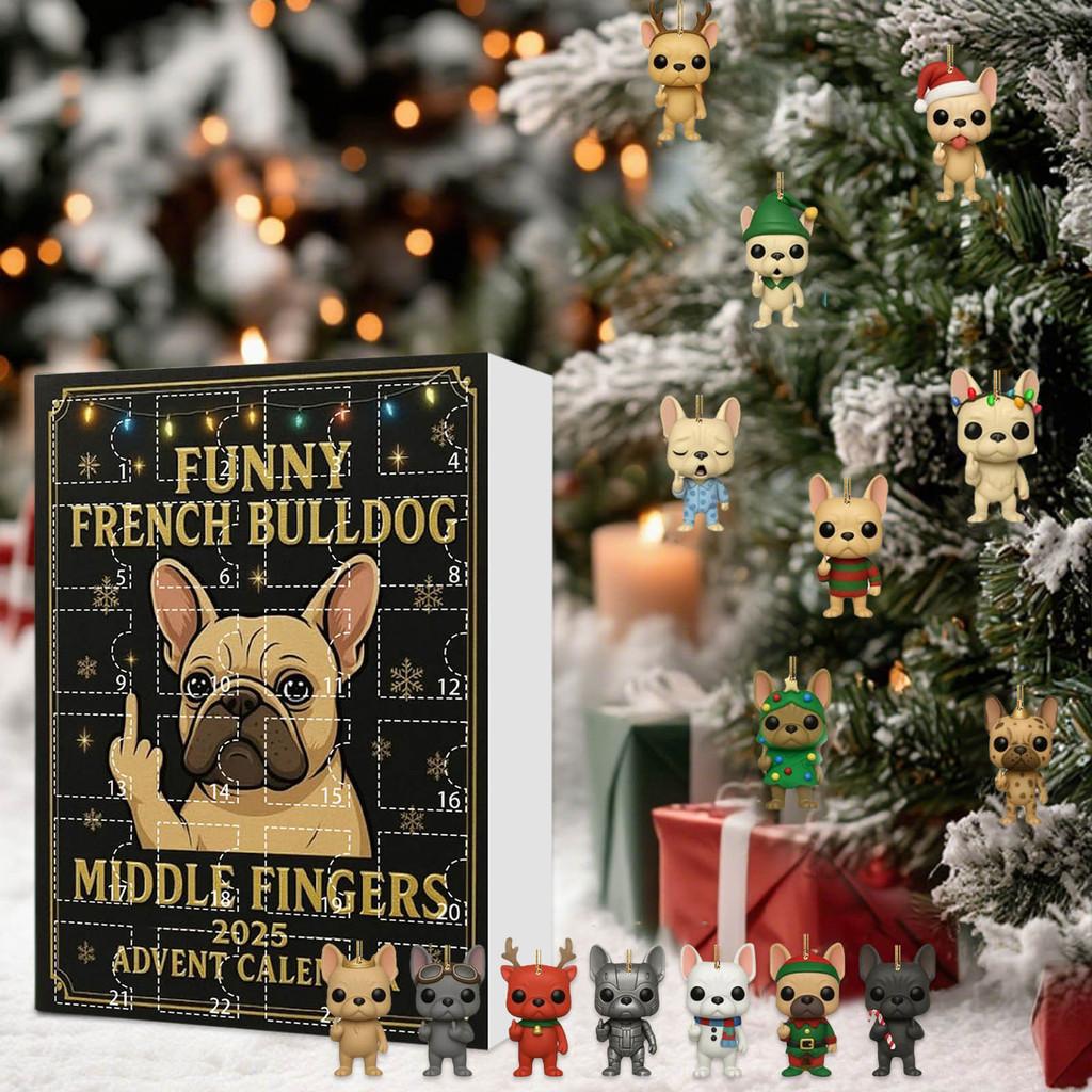 Christmas Bling Box Series Dog Hanging Decor With Playful Middle Finger Design For Celebrations