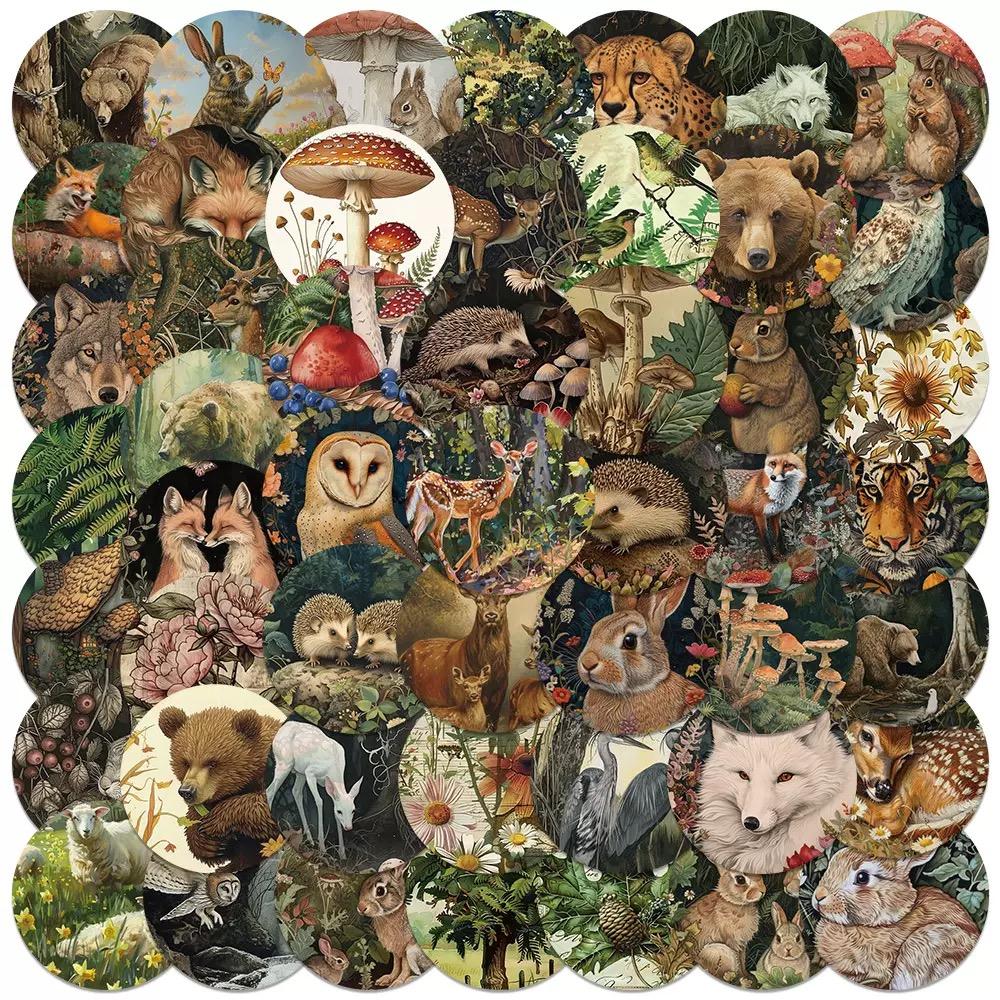 10/50/100pcs Mixed Adorable Humorous Zoo Wild Animals Stickers Aesthetic Designed For Children Toy DIY Skateboard Laptop Phone Car Decals Sticker