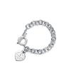 Classic Enamel Heart Bracelet for Women with Clasp Heart Pendant