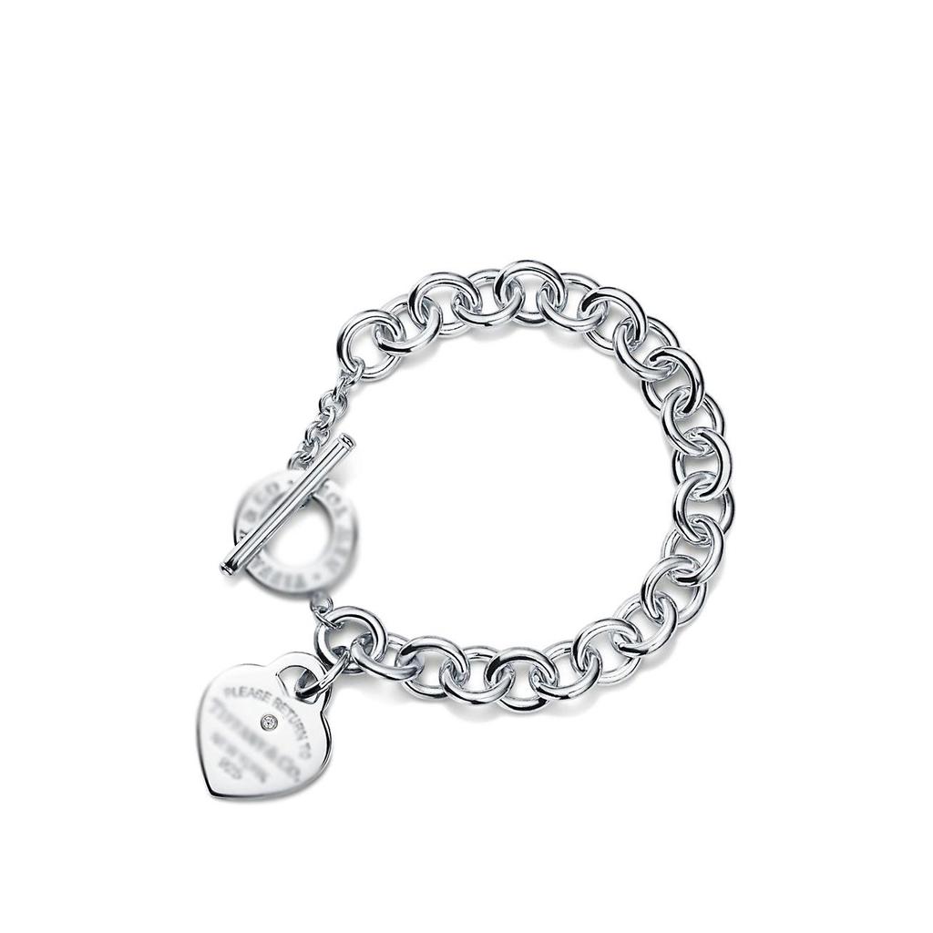 Classic Enamel Heart Bracelet for Women with Clasp Heart Pendant