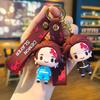 Anime Q Version Demon Slayer PVC Keychain Cute Nezuko Agatsuma Zenitsu Character Bag Pendant Car Anime Accessories Keychain