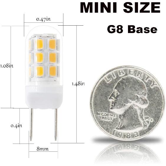 G8 Led Bulbs T4 Led Bulb 120V 20W-35W Halogen Replacement Bulb Warm White Light 3000K for Kitchen Lighting, Under-Cabinet Light and Puck Light, Pack