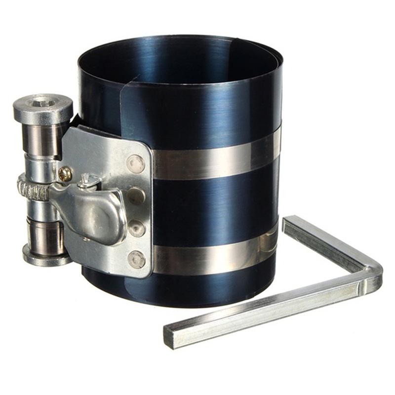 thumbnail interactive-video image 1 of KIMISS Ratcheting Piston Ring Compressor Tool - 3 Inch (53-175mm) Manganese Steel Installer For Engine Rebuild 1 of 2