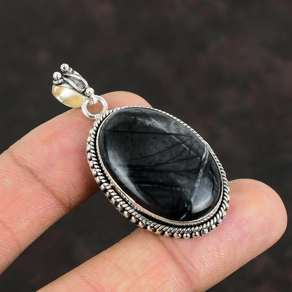 Picasso Jasper Pendant Handmade Natural Gemstone Pendant 925 Sterling Silver Pendant Antique Pendant Picasso Jasper Jewelry Engagement Gifts