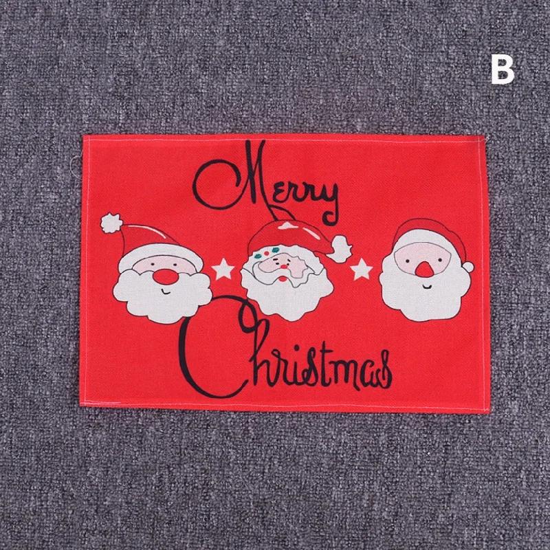 

Рождественский Домашний Декор Стола Коврик Подставки Под Тарелки Нескользящий Коврик для Стола Вечеринка Деда Мороза Рождественские Украшения Предметы Мебели Настольный Коврик 2