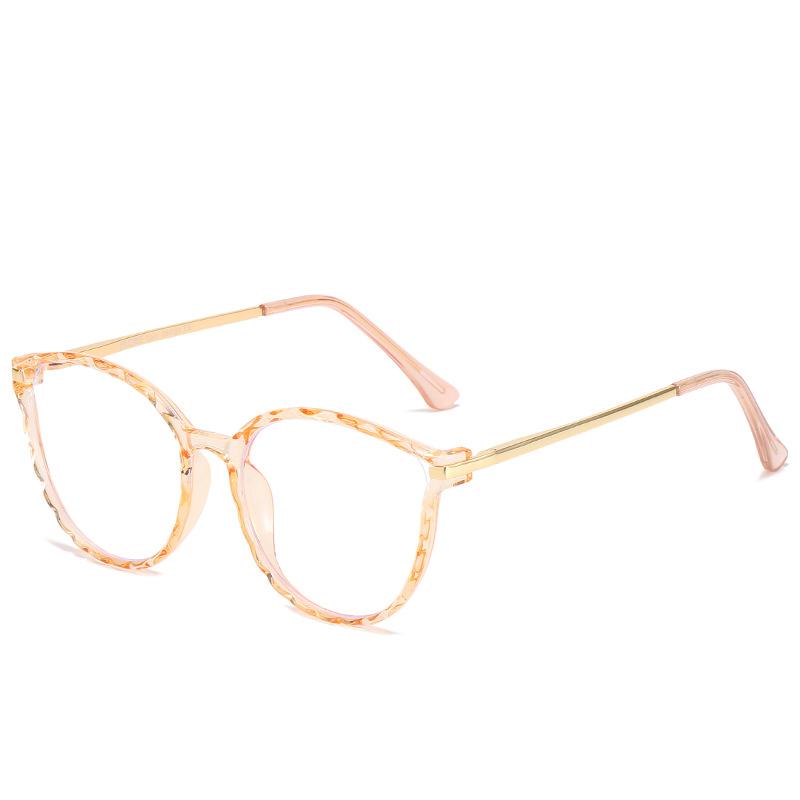 Tr90 Anti-Blue Glasses Retro Round Frame Trendy Metal Legs Men And Women Can Match Myopia Glasses
