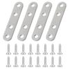 YBGGJO Stainless Steel I-Shaped Joint Brackets, Set of 4 with 16 Screws, Furniture Fixing Plates, Joint Brackets, Shelf Brackets, Furniture Fixing Rei
