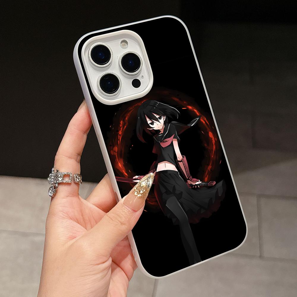 Akame Kurome Jelly Double layer White Mobile Phone Case for iPhone 17 16 15 14 13 12 11 Air Pro Max Plus Protective