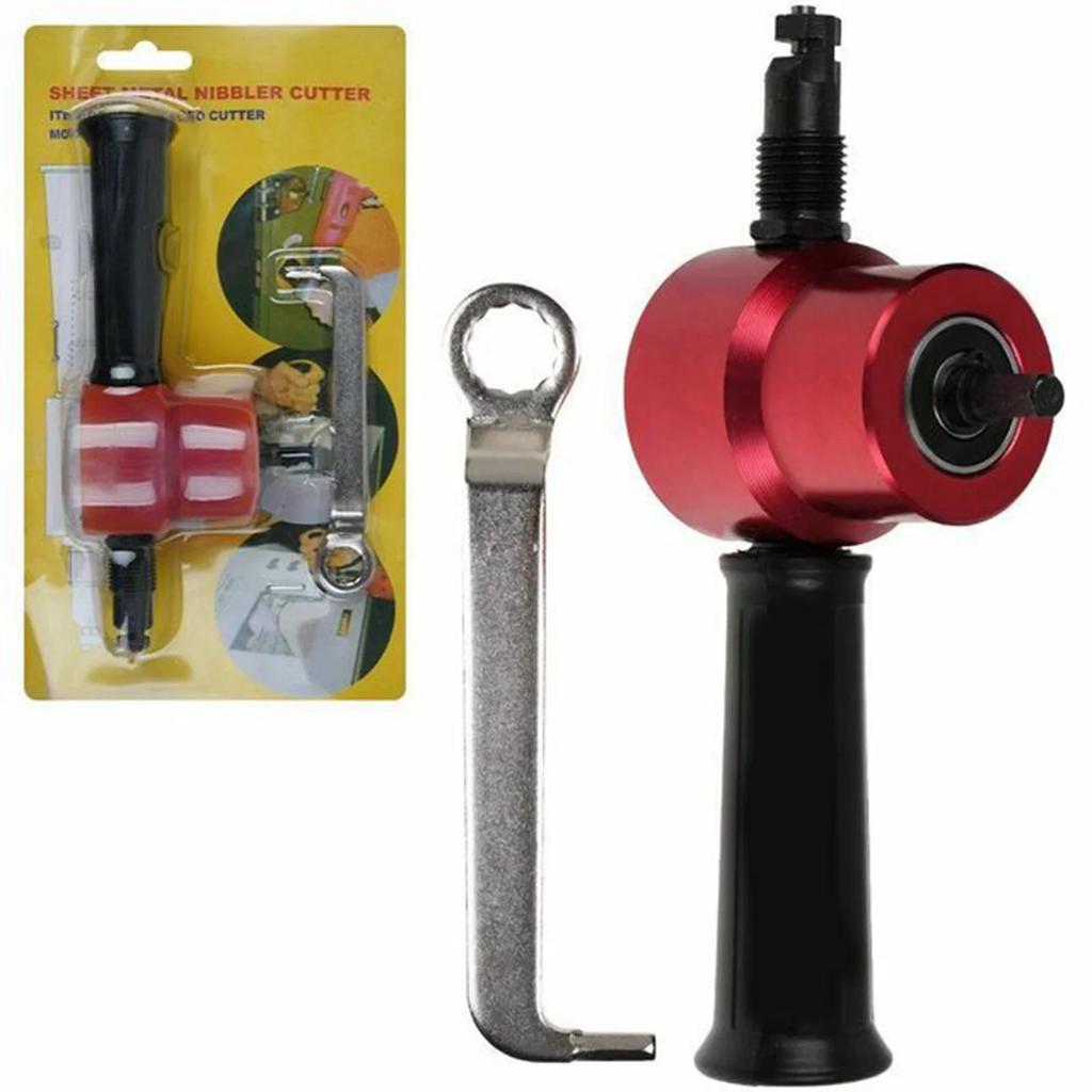 Nibble Metal Cutting Double Head Sheet Metal Nibbler Sheet Nibbler Saw Cutter Tool Drill Attachment Free Cutting Tool Metal Cut
