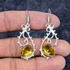 Citrine Gemstone Handmade 925 Sterling Silver Jewelry Earring 2.17" M-3314