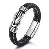Tribal Style Stainless Steel Braided Bracelet for Men Handmade Titanium Steel Bangle