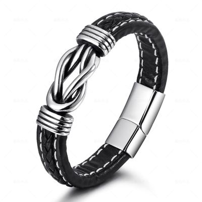 Handwoven Titanium Steel Bracelet For Men Ethnic Style Stainless Steel Bangle