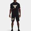 Under Armour Project Rock Contrast Hooded Training Short Sleeve T-Shirt Men Tops Black 1370465-001