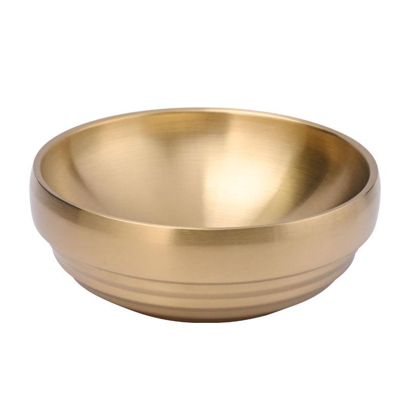 Stainless Steel Bowl Double Layer Thickened Large Capacity Noodle Bowl for Cold Noodles Ramen Mixing Rice Soup Bowl