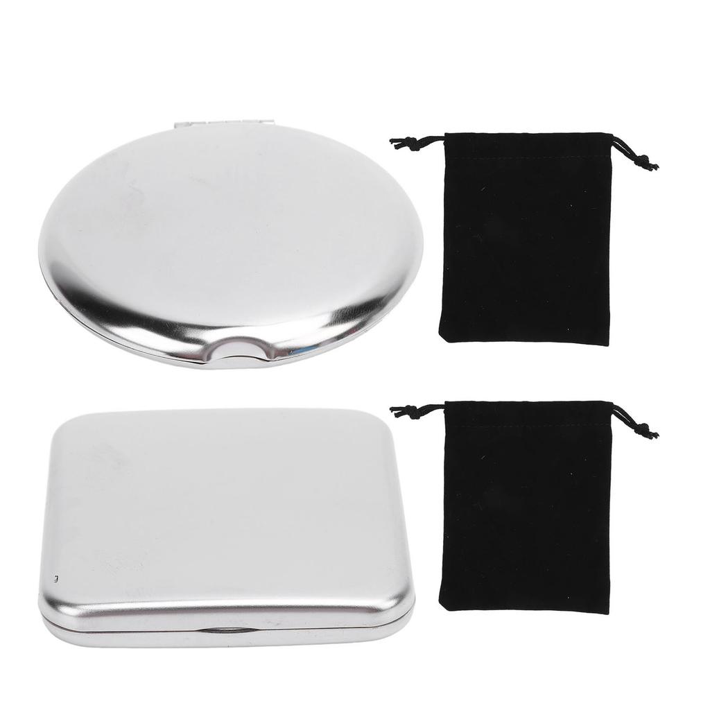 Pocket Mirror Portable Stainless Steel Compact Mirror Metal Handheld Drop Resistant Double Sided Mir