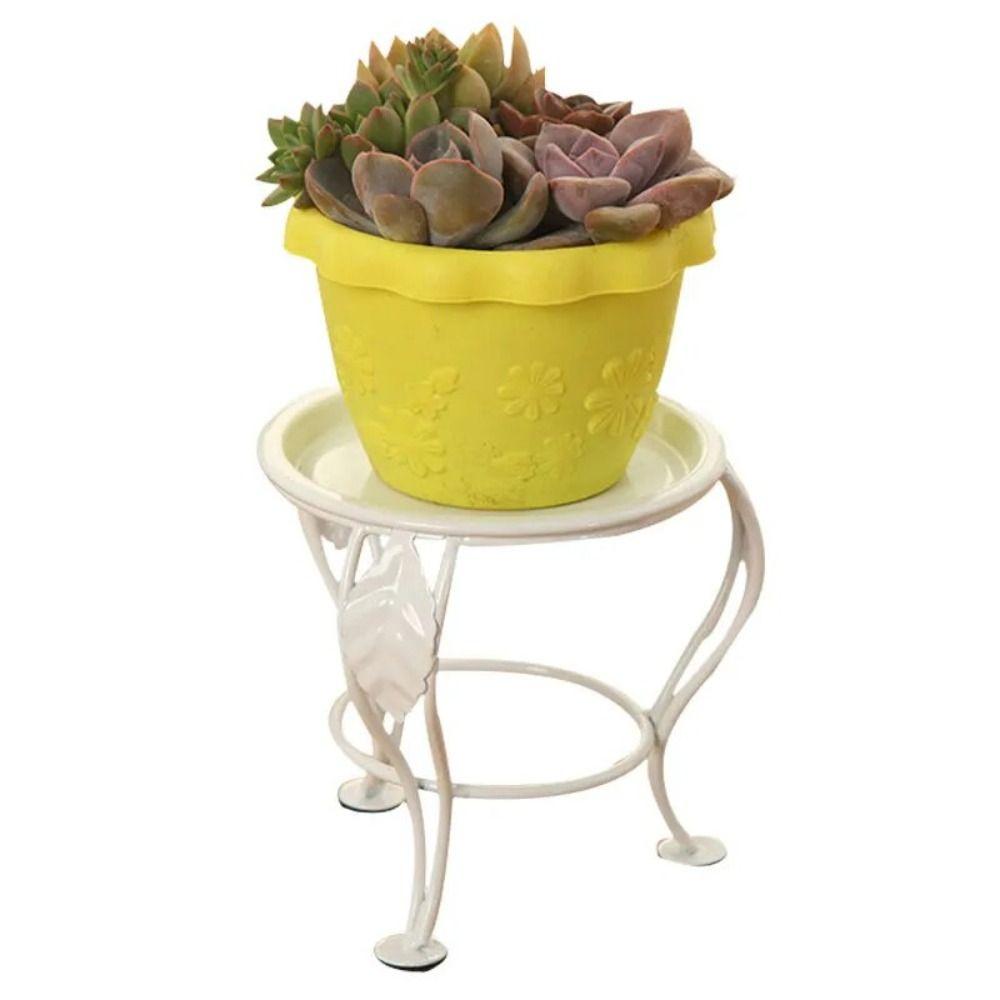 Iron Art Iron Flower Rack Black Mini Flowerpot Stand Creative Three-legged Plant Stand  Balcony