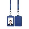 Ausweishalter einfarbig Leder Lanyard für Arbeitsausweis Ausweishalter Namensschildhalter Bürobedarf