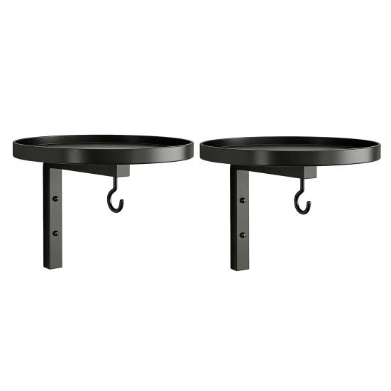 Wall Mounted Bird Bath, Outdoor Bird Bath Tray with Feeder Hook, Metal Bird Bath Tray for Garden Yard Wall Fence Bird Feeder Not Included