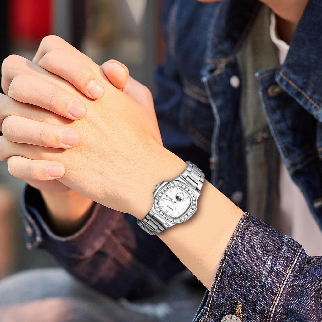 Men's Stainless Steel Waterproof Silver Watch: Analog Quartz Watch with Calendar Function - Perfect Gift for Birthdays, Anniversaries, Christmas, and