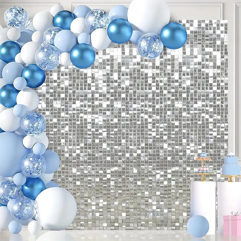 Gouden Shimmer Wandachtergrond, 24 Stuks Vierkante Sequin Glitter Achtergrondpaneel Voor Verjaardagen, Bruiloft, Halloween Kerst