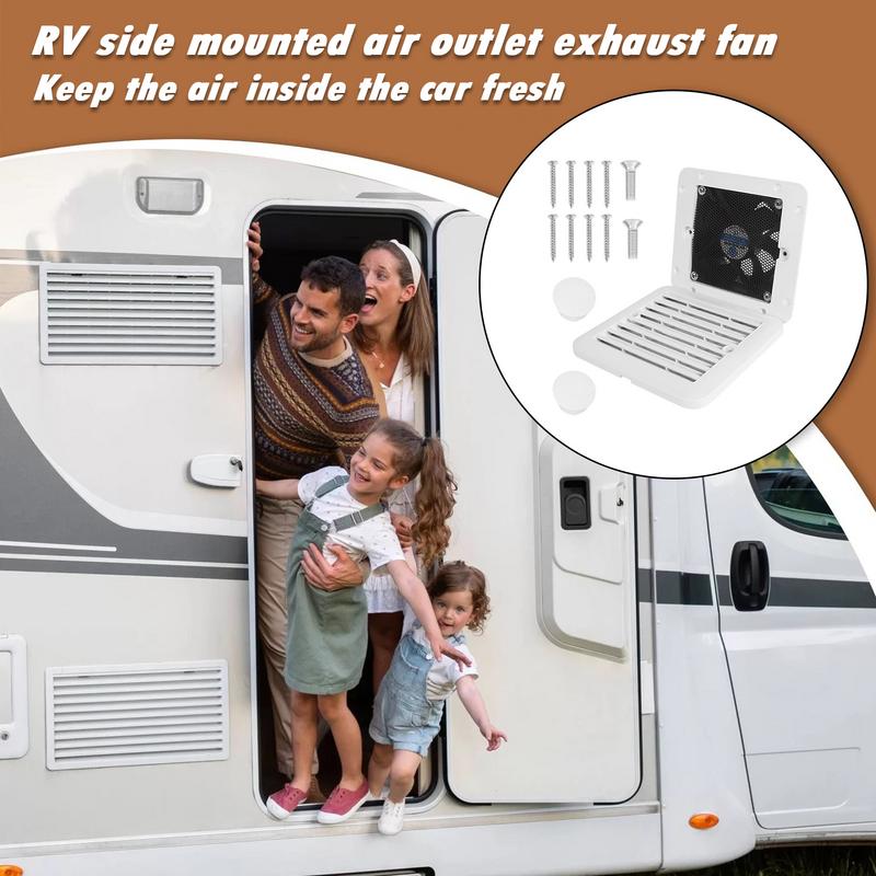 RV Ventilation Exhaust Fan 12V Side Exhaust Fan For RV Refrigerator Heat Dissipation High Efficiency Rainwater Prevention RV