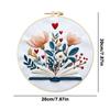 DIY Stickerei-Set 30x30cm Baumwollstoff Blumenmuster Buch Blumen Design Handarbeits-Bastelset mit 20cm Stickrahmen