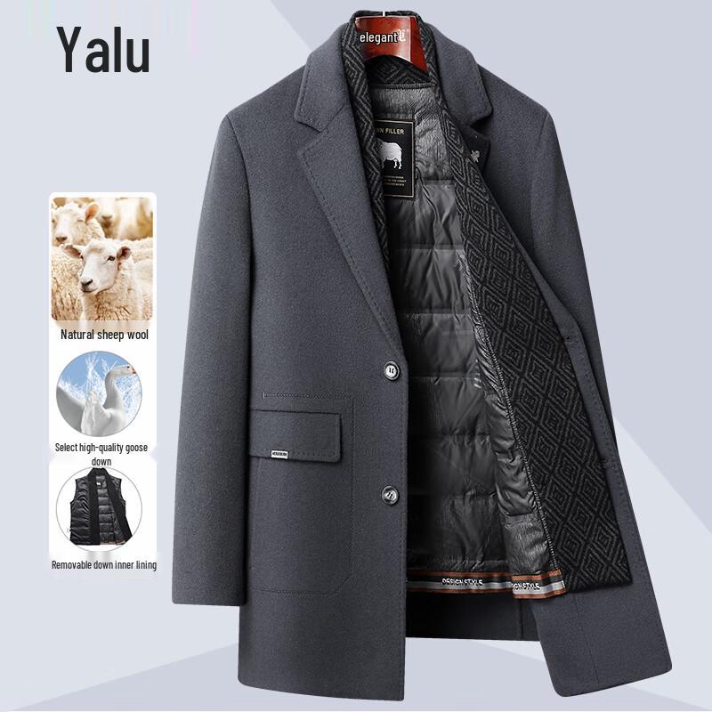 

Мужская двусторонняя куртка из шерсти Ya Lu со съемной подкладкой из гусиного пуха XL (180)