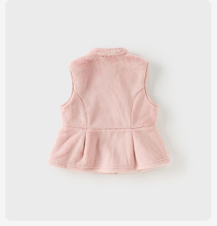 David Bella Girls' Milk Velvet Vest Winter New Children's Outerwear Tank Top Baby Camry Shoulder