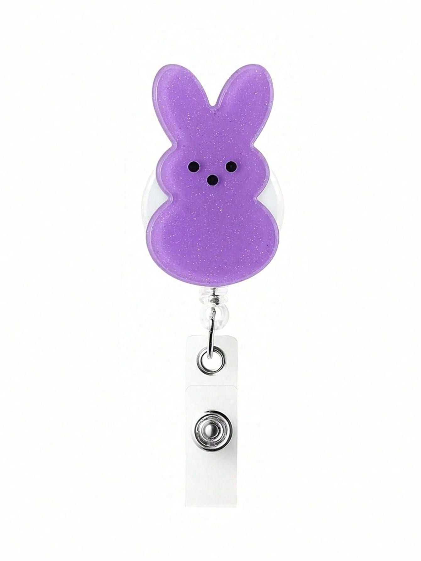 

1pc Easter Bunny Badge Reel, Retractable Nurse ID Badge Holder With Alligator Clip, Cute Holiday Badge Reel Suitable For Nurses And Office Use Multicolor