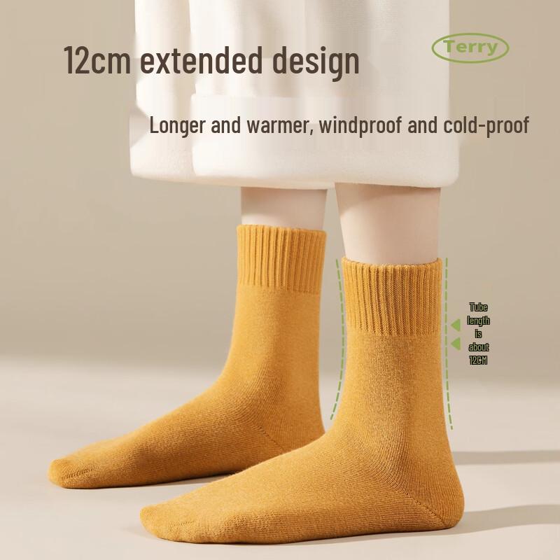 BADIGAO Unisex Disposable Plush Mid-Calf Socks