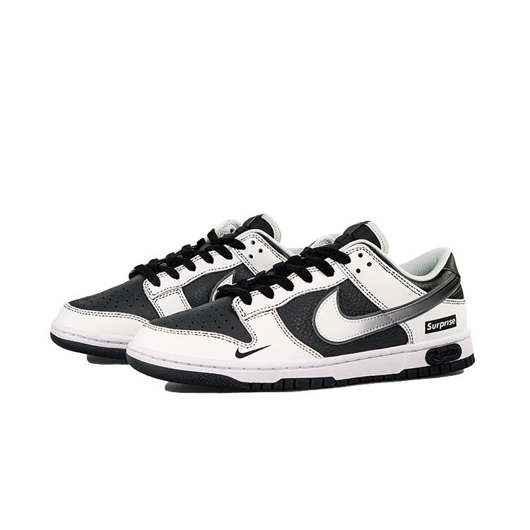 Nike Dunk RISK Line Oreo Slip Resistant Low Top Skateboard Shoes Men's Black White FZ1670-001(Team27-)