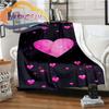 Love-miss You-gift for Girlfriend Fluffy Blanket Flannel Warmth Soft Plush Sofa I Love You Heart Pattern Blanket Tourist
