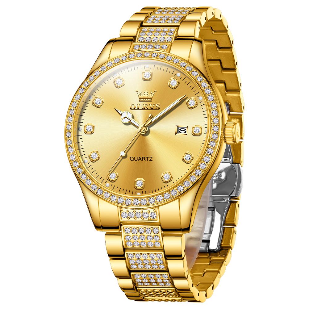 OLEVS New Fashion Mens Watches Top Brand Luxury Quartz Wrist Watch Man Sport Stainless Steel Watch for Men Reloj Hombre