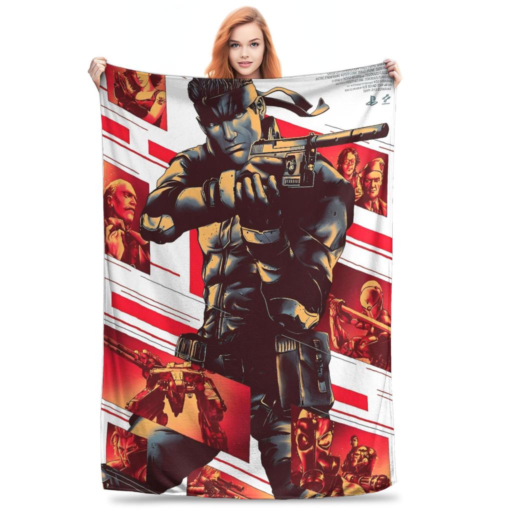 Metal Gear Solid Snake Game (1) Blanket Quality Super Soft Throw Blanket Winter Kids Outdoor Funny Bedspread