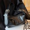 IELGY Retro Sweet Cool Style Fashionable All-Match Black Shoulder Armpit Bag