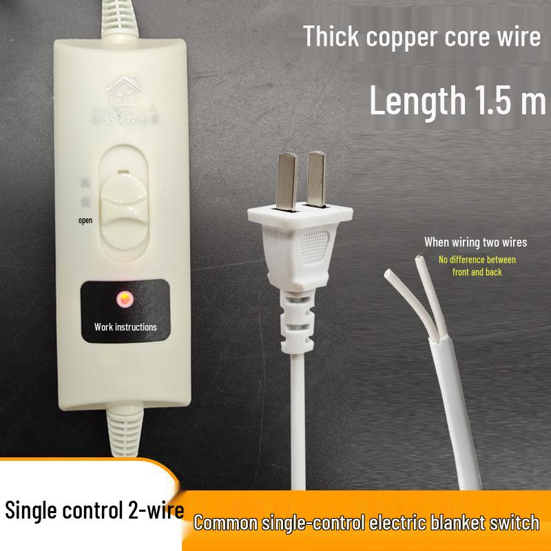 Dual-Control Electric Blanket with Adjustable Temperature and High/Low Settings for Single or Double Use