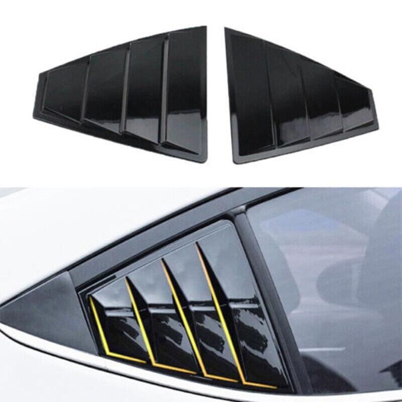 For Hyundai Elantra 2017- Car Rear Louver Window Side Shutter Cover Trim Sticker Vent Scoop ABS Carbon Fiber Accessories