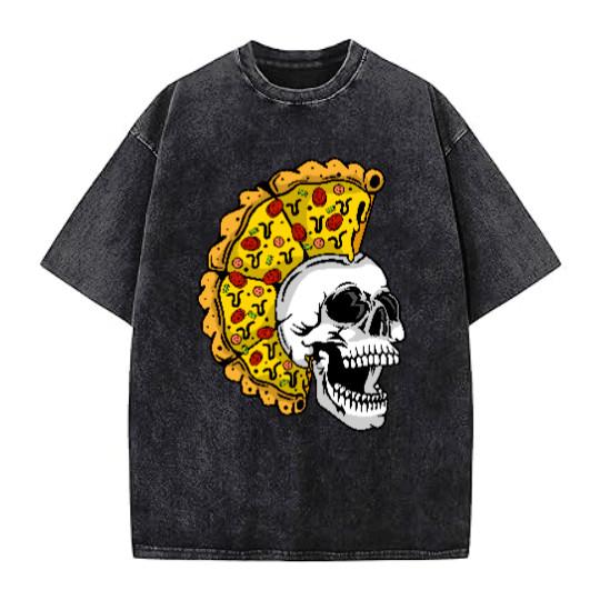 Illustration Graphics Vintage Washed T-Shirt Oversized Unisex Streetwear P1-62V