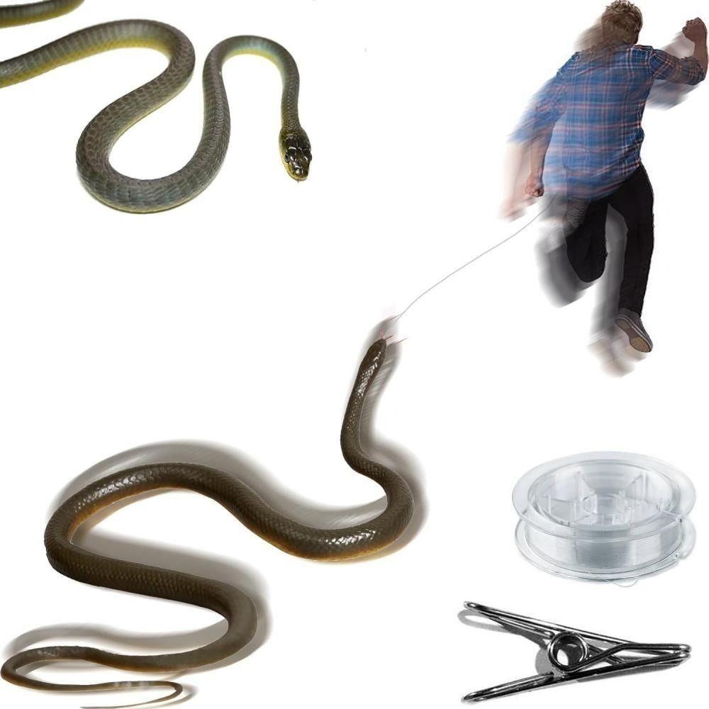 Realistic Scary Tricky Toy Large Rubber Snake Toy Anaconda Props Snake Prank  Halloween