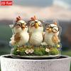 2D Acrylic Happy Chick Garden Stake with Base, Waterproof Indoor & Outdoor Decor for Planters & Lawns, Easter & Year-Round Fairy Theme Ornament