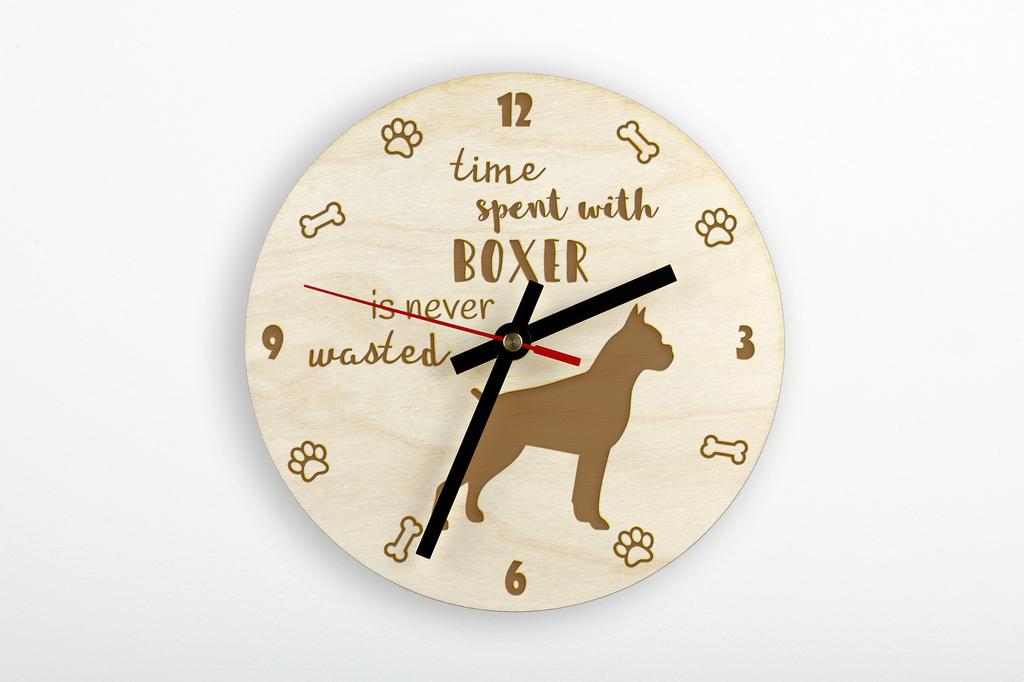 Boxer, German Boxer I – Clock with a dog, wooden clock | Art-Dog