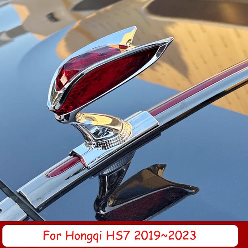 For Hongqi Odo HS7 HS5 EHS9 H9 ~2024 Stereo Car Engine Hood Vertical Emblems Streamer Light Modification Accessories