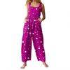 Women's Casual Jumpsuit Sleeveless Polka Dot Print Cotton Jumpsuit