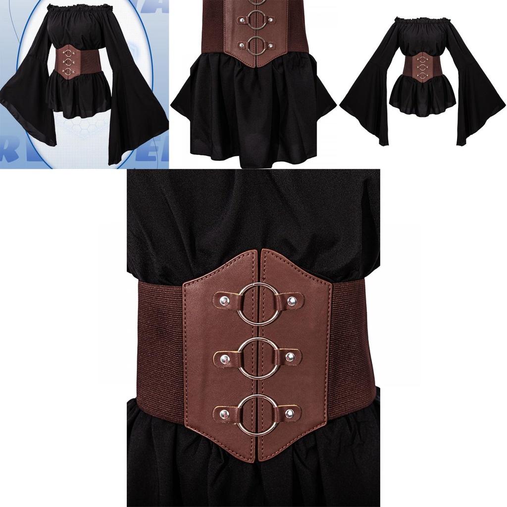 Trendy Pirate Costume Medieval Women's Pirate Shirt Cosplay Clothing