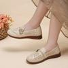 Fashion 2024 Flowers Hollow Moccasins Mother Ladies Designer Ballet Flats Summer Woman Leather Loafers Retro Style Women's Shoes