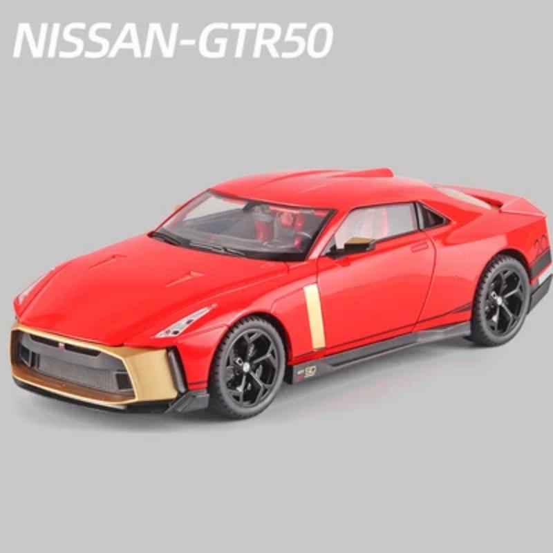 Over Size 1:18 Niaasn GTR 50 Alloy Sports Car Model Diecasts Metal Toy SuperCar Model Simulation Sound and Light Gifts