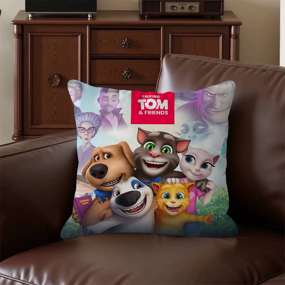 Talking Tom And Friends Maple Design Cushion Cover Happy Autumn Harvest Decor Holiday Decorati Pillow Cover