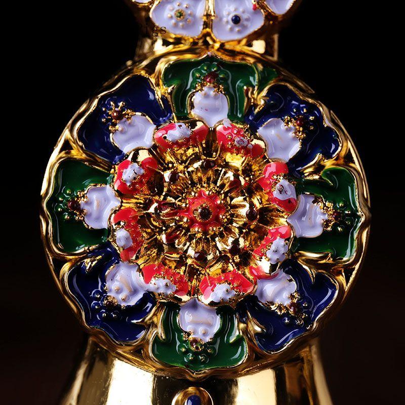 Chinese Style Specialty Copper Alloy Painted Dorma Food Pastry Flower Tibetan Buddhist Supplies Home Accessories